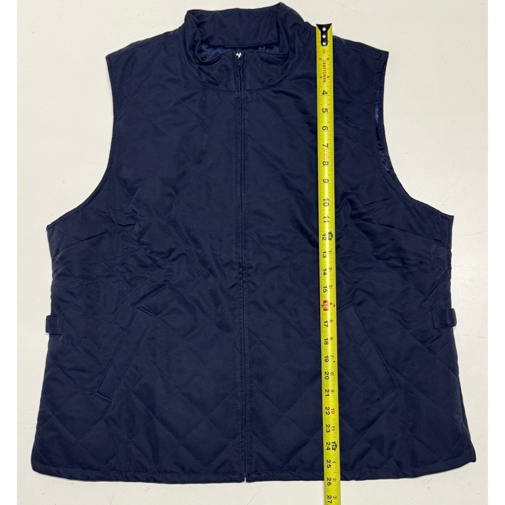 Orvis Quilted Microfiber Vest Deep Navy Blue Full Zip Mock Neck XL 6T5C-3254 NEW
